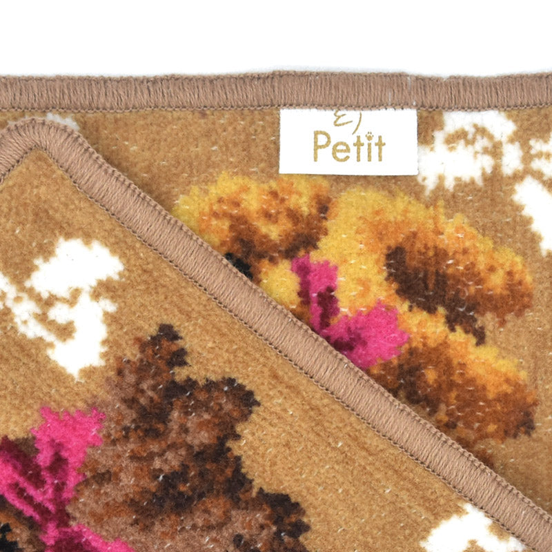 日本製 プードル柄 シェニール織 ハンカチ 23cm　
