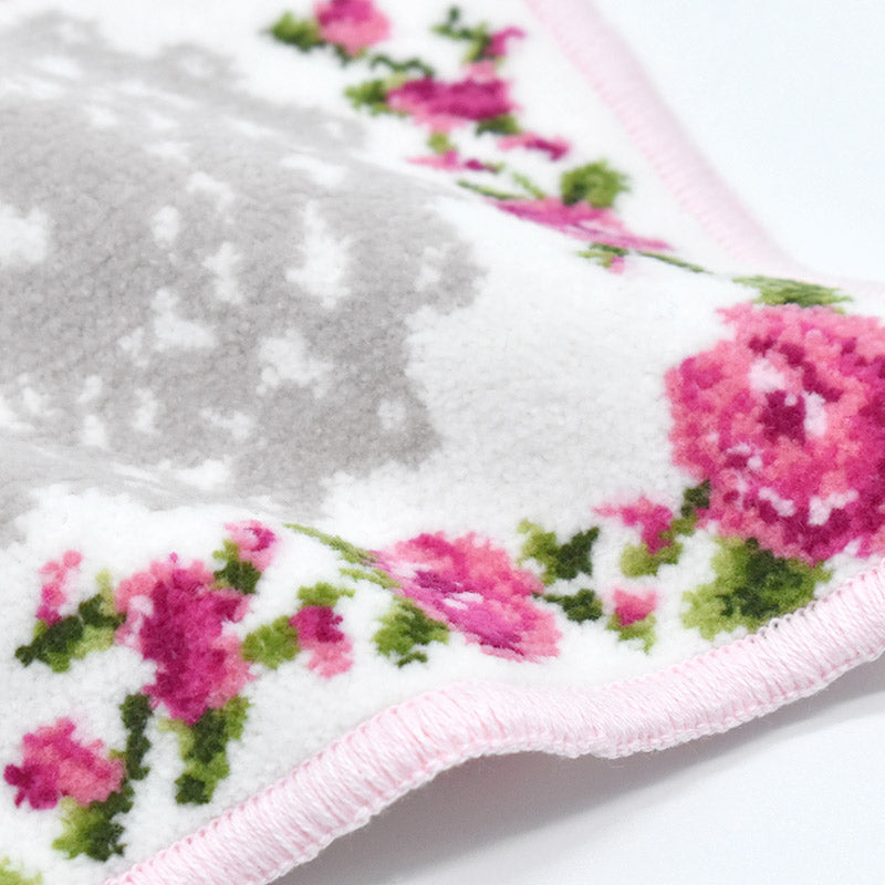 日本製 日本製 リトルローズ ミニハンカチ 刺繍なし ミニタオル 花柄