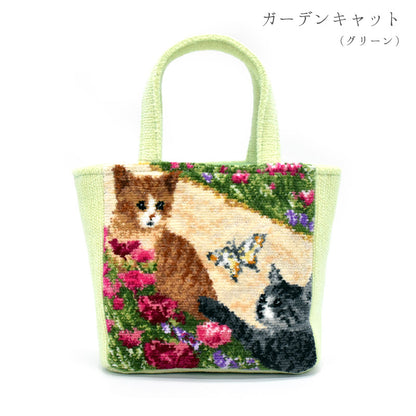日本製 犬猫柄 総シェニール織 ミニトートバッグ