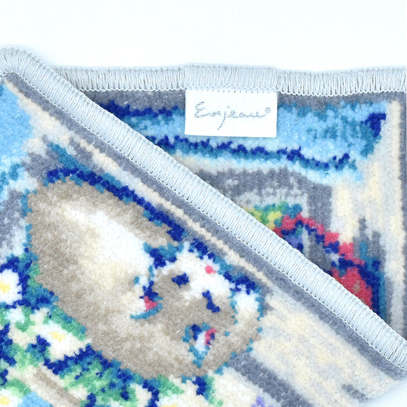 ナチュラルシリース ビスタ柄 日本製 シェニール織 ハンカチ 23cm