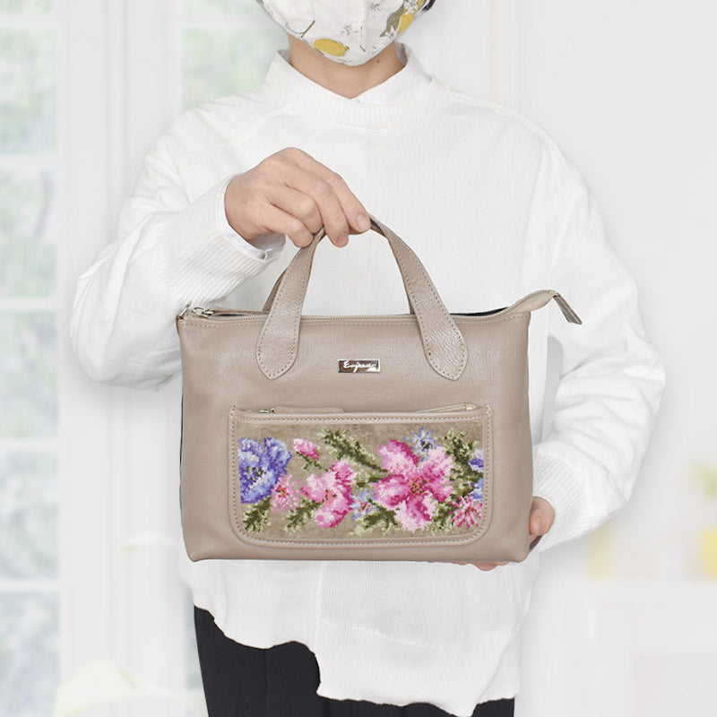 本革×シェニール織 マリー柄 ショルダーバッグ