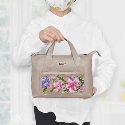 本革×シェニール織 マリー柄 ショルダーバッグ