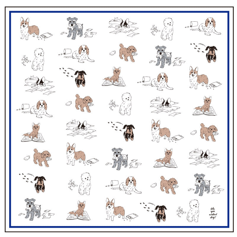 Linen la vie(リネン ラ・ヴィ)：犬柄 猫柄 ウィキッドシリーズ 日本製 リネン100% ハンカチ