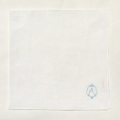 Linen la vie(リネン ラ・ヴィ) ：選べるイニシャル刺繍リネン100％ハンカチ  2062